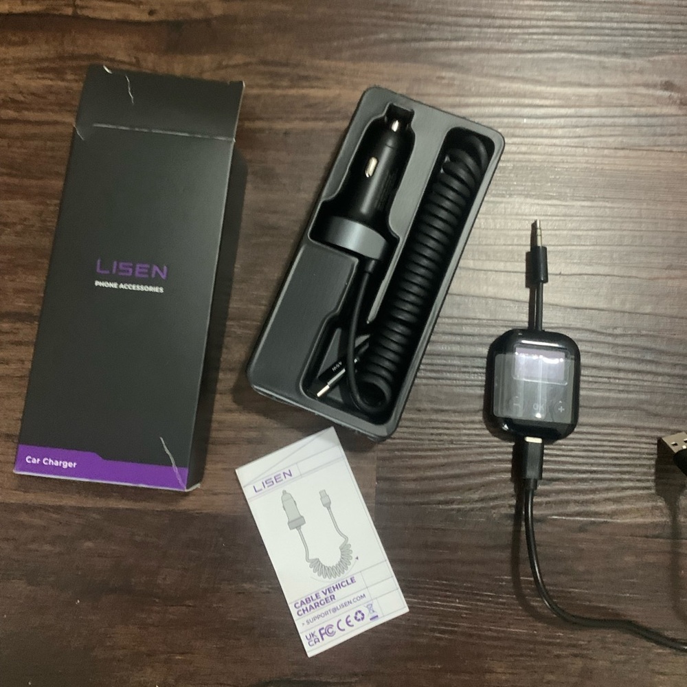 Lisen Car Charger with USB Cable with BLUETOOTH ASSEMBLER included